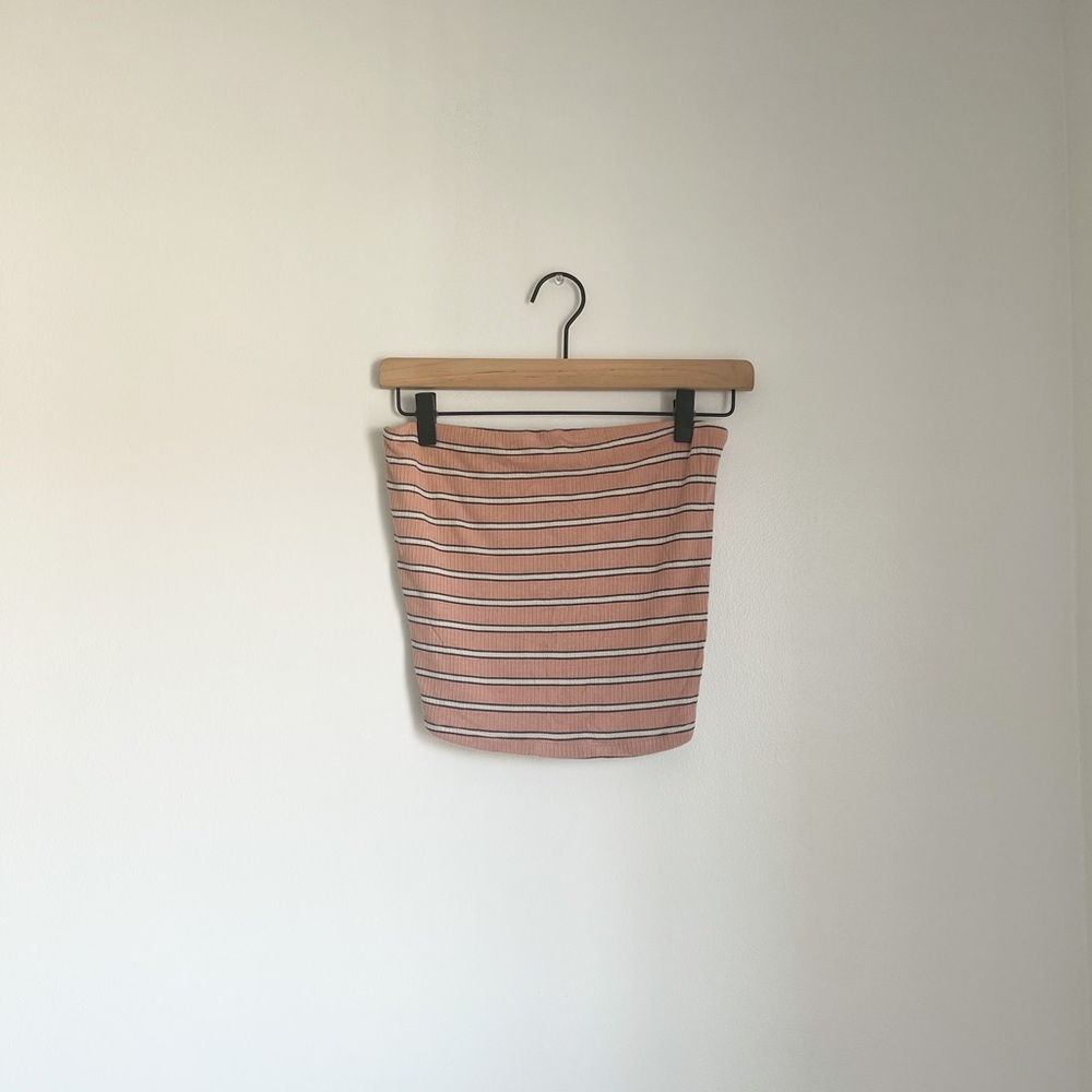 American Eagle Soft & Sexy Ribbed Tube Top - Pink Striped - Size Medium